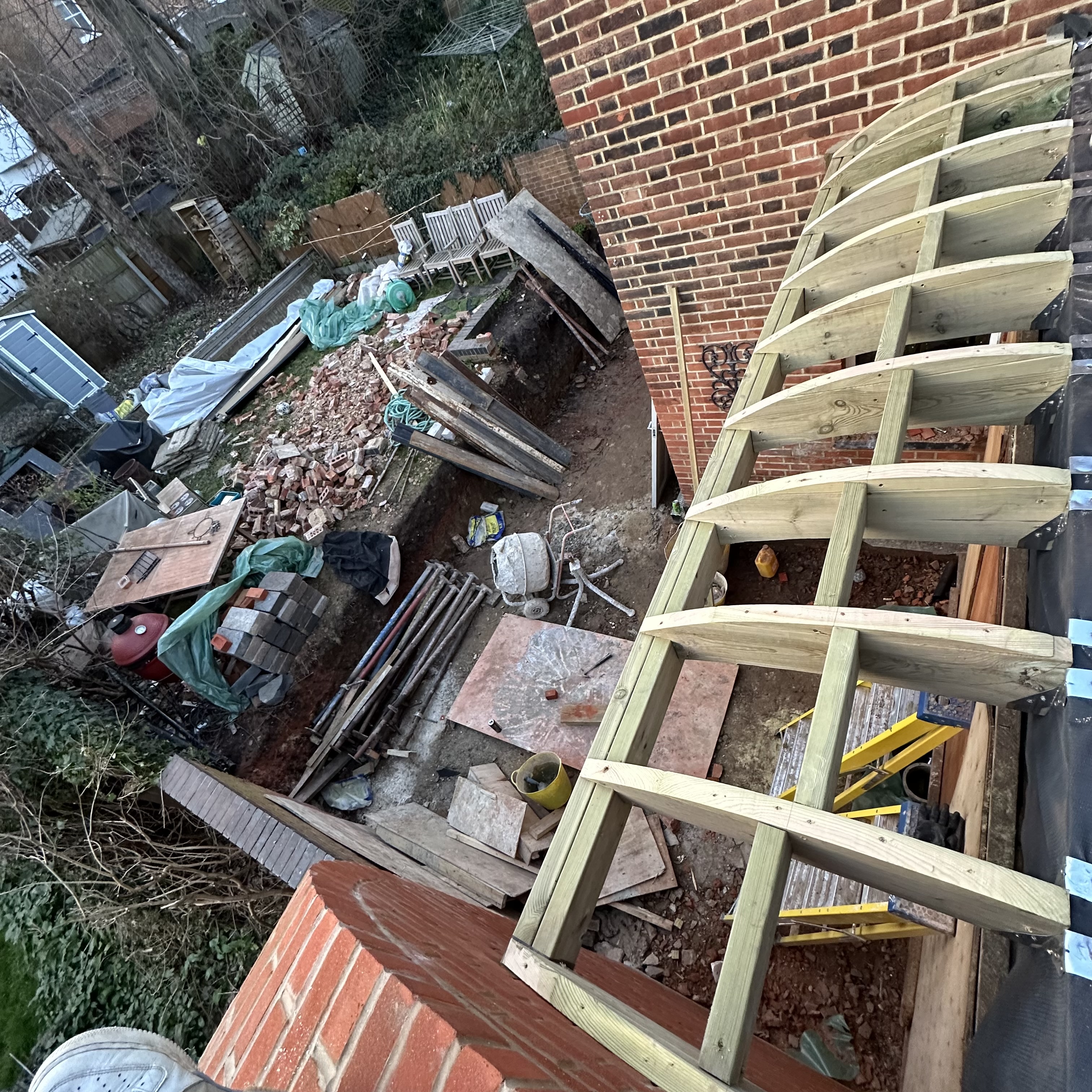 Curved Brick Extension & Structural Timber Work in Crouch end N8