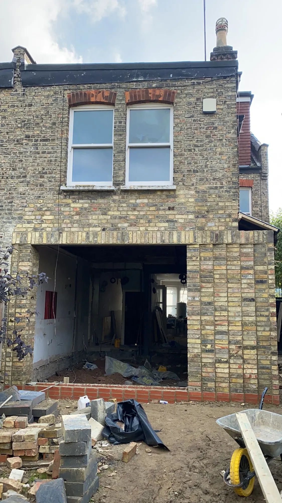 Rear Extension — Steel Beams, Matched Brickwork & Glass Roof. in Hornsey N8 — photo 5