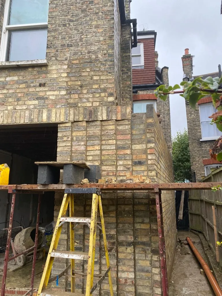 Rear Extension — Steel Beams, Matched Brickwork & Glass Roof. in Hornsey N8 — photo 4