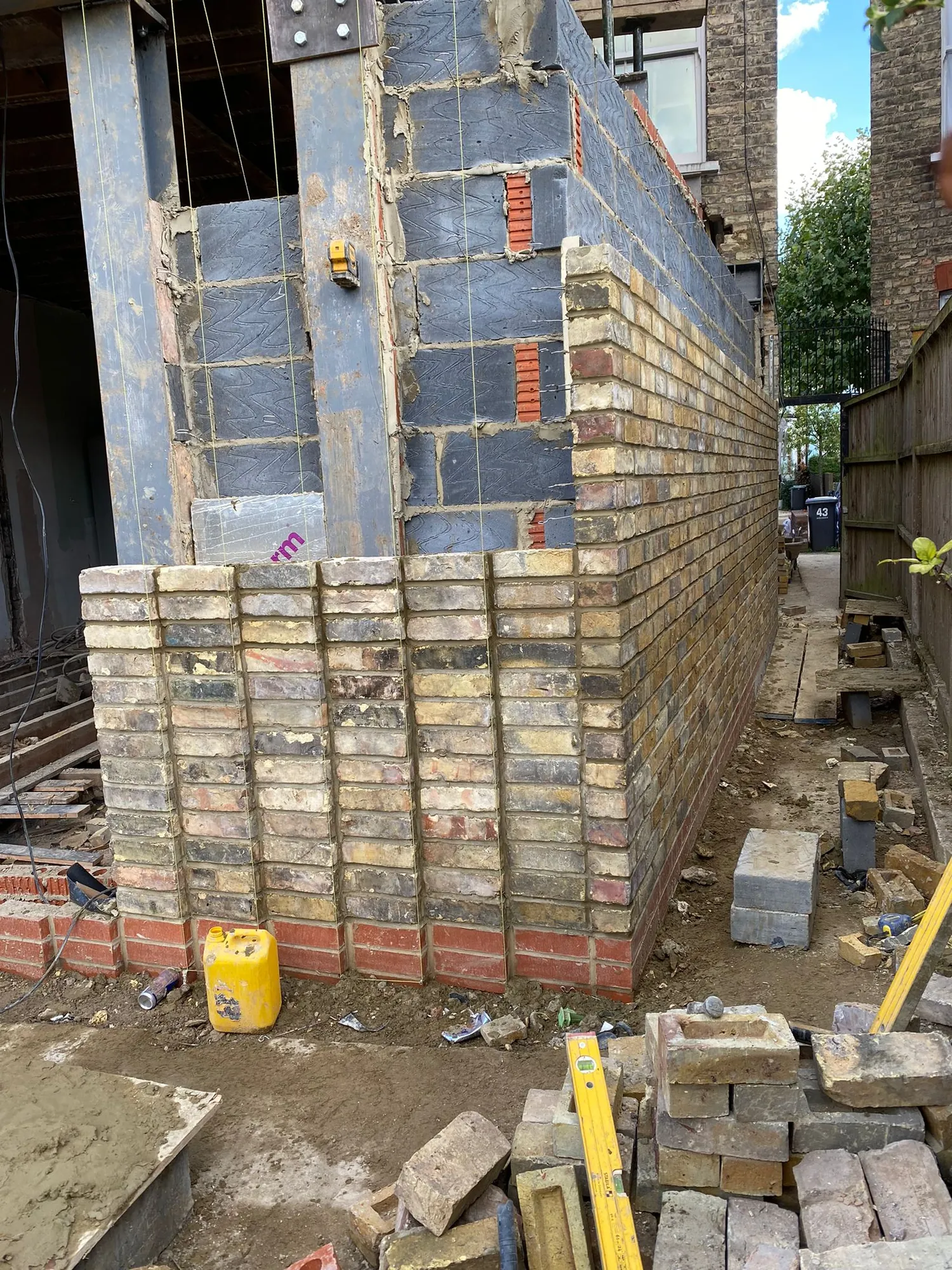 Rear Extension — Steel Beams, Matched Brickwork & Glass Roof. in Hornsey N8 — photo 3